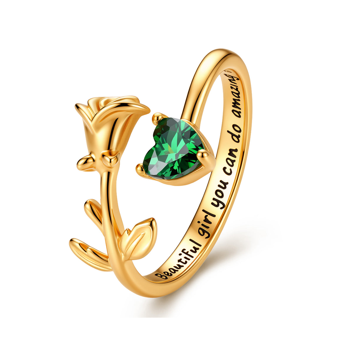 Flower Birthstone Ring
